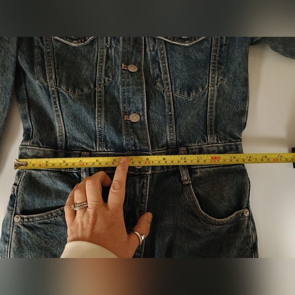 ZARA WOMEN'S LONG DENIM JUMPSUIT JEAN BLUE SIZE XS - Picture 10 of 11